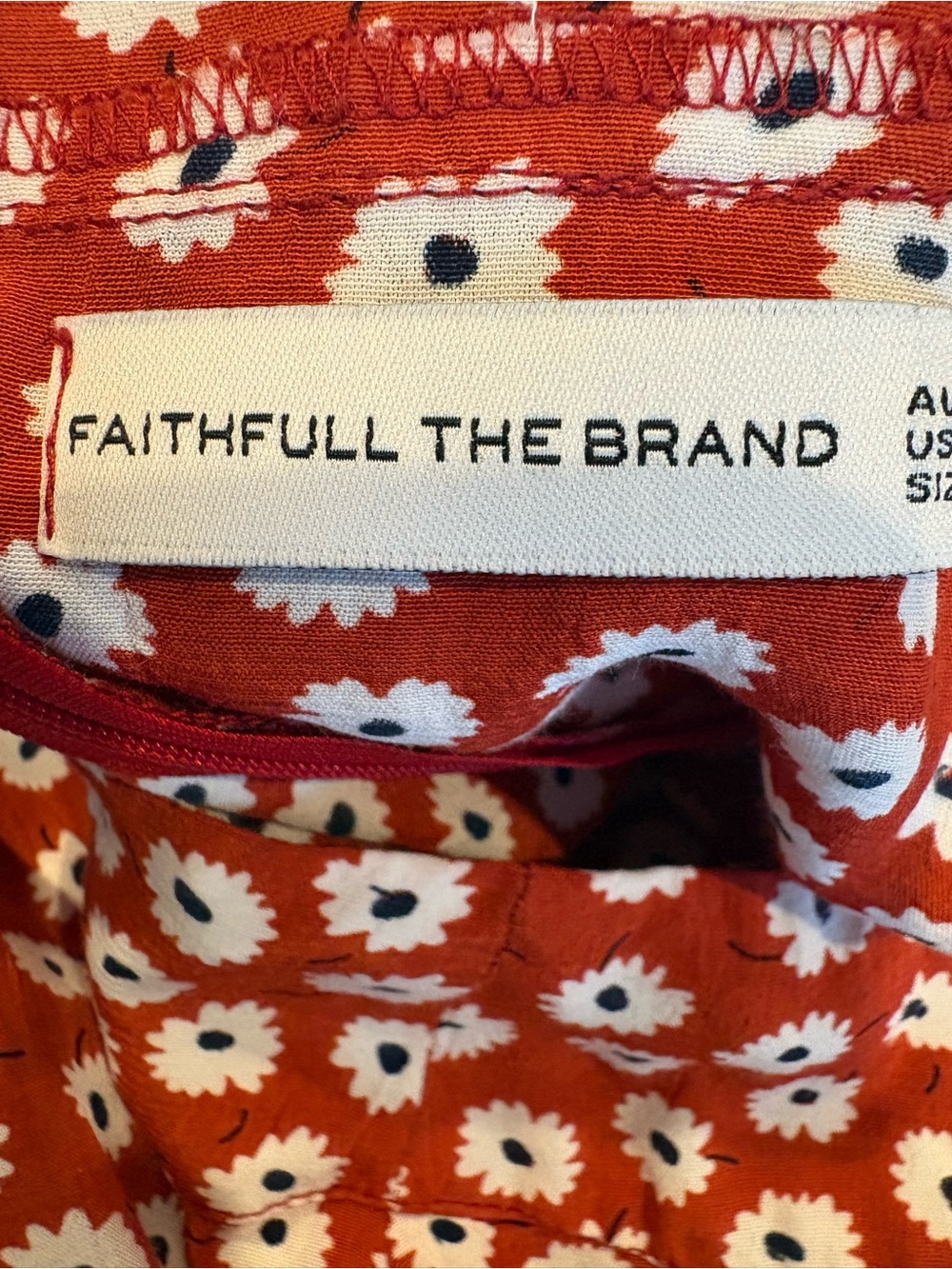 Faithfull The Brand Red Floral A-Line Midi Skirt - Picture 2 of 6